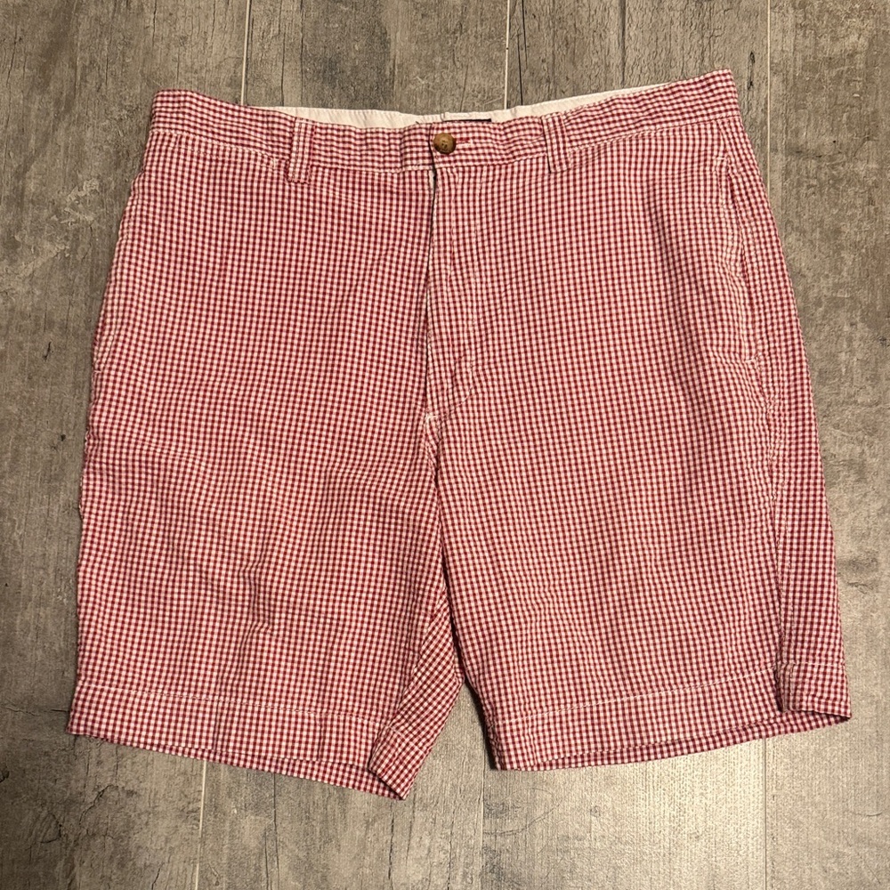 Chaps Red Gingham Flat-Front Men's Shorts Sz 34